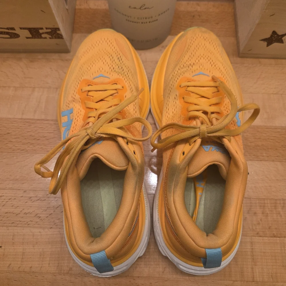 Hoka One One Bondi 8 Running Shoes Impala Mock Orange Womens Size 8.5